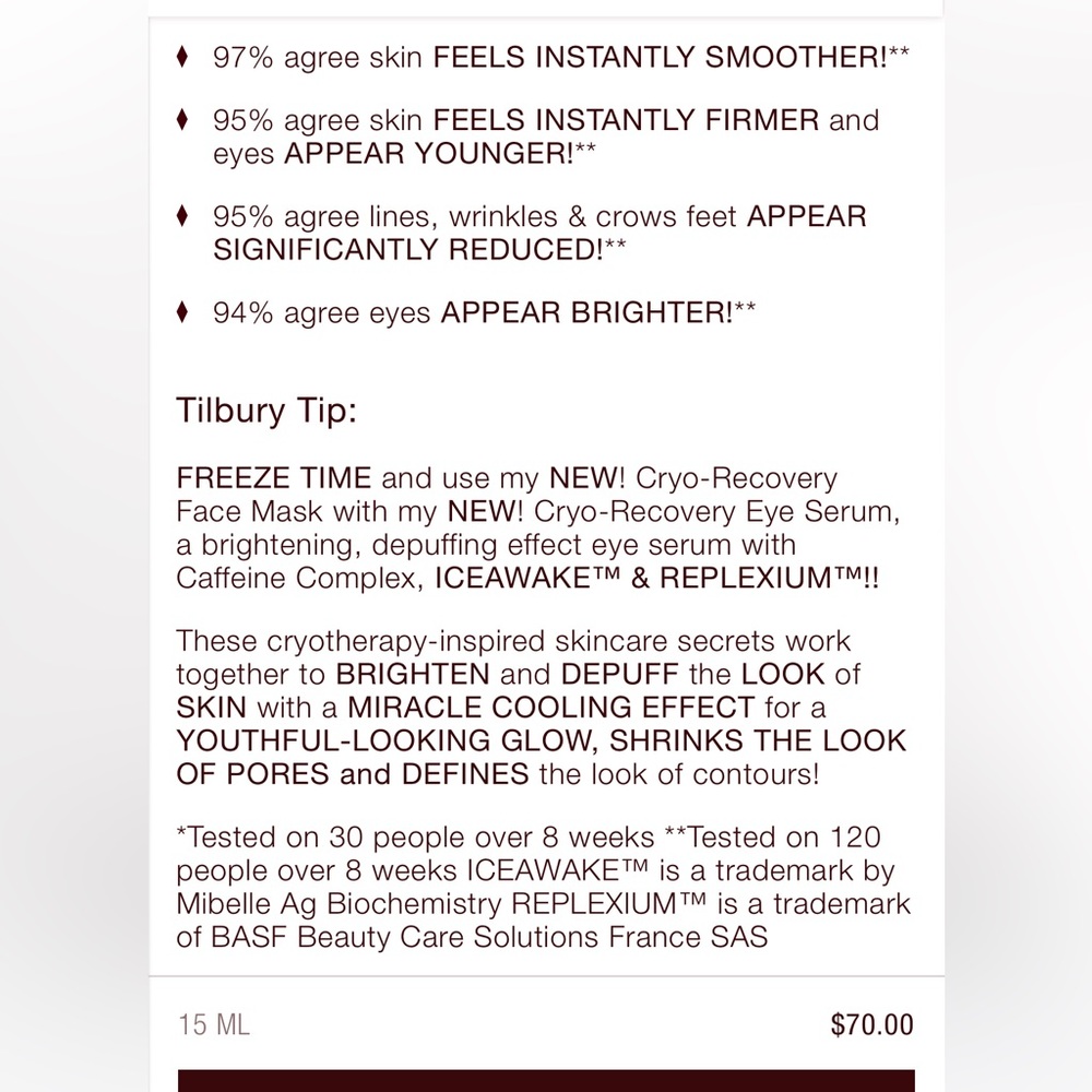 Charlotte Tilbury Cryo-Recovery Depuffing Eye Serum - Picture 10 of 10